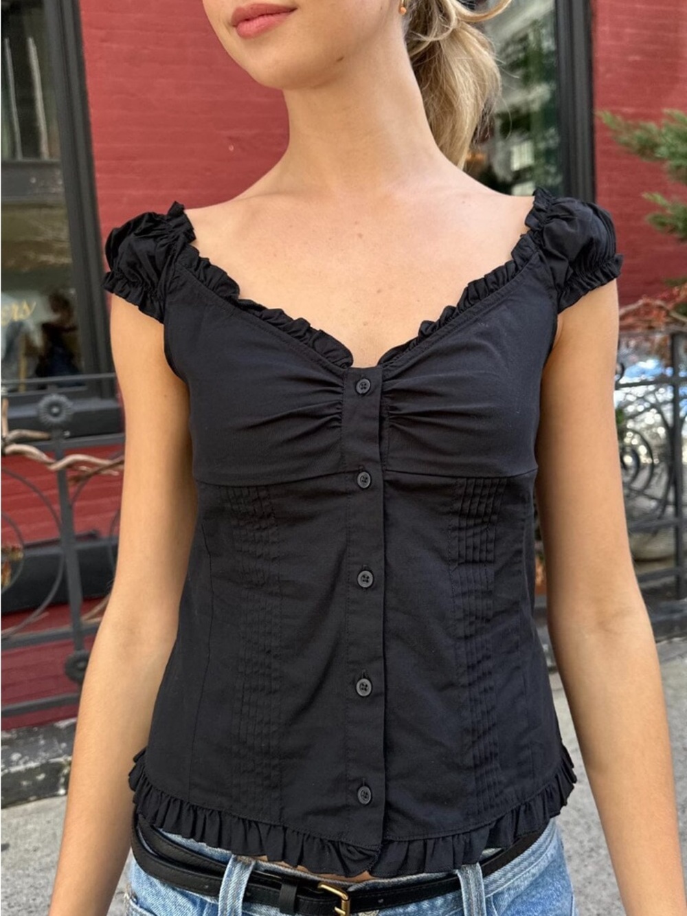 NWT Brandy Melville Elena black top one size